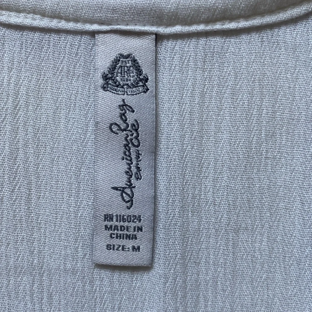 American Rag White Lace Detail, Billow Sleeves Boho Dress Size Medium - Picture 6 of 15